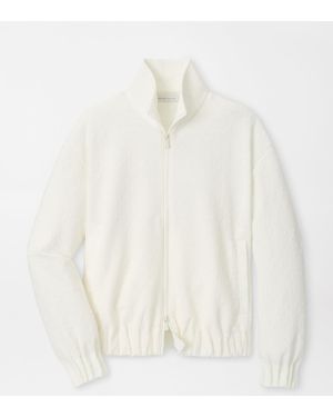 Peter Millar Flora Knit Swiss Dot Jacquard Full-Zip - White