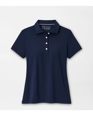 Peter Millar Short Sleeve Button Polo - Blue