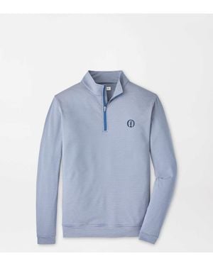 Peter Millar The Open Perth Sugar Stripe Performance Quarter-Zip - Blue