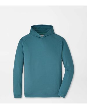 Peter Millar Pine Sugar Stripe Performance Hoodie - Blue
