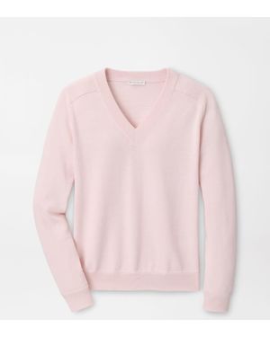 Peter Millar Solarspun Sport Merino V-Neck Jumper - Pink