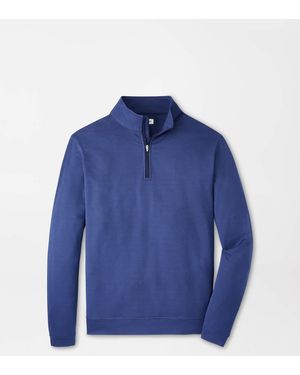 Peter Millar Perth Sugar Stripe Performance Quarter-Zip - Blue