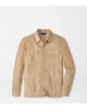 Peter Millar Featherweight Suede Shirt Jacket - Natural
