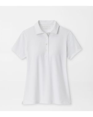 Peter Millar Short Sleeve Button Polo - White