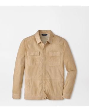 Peter Millar Featherweight Suede Shirt Jacket - Natural