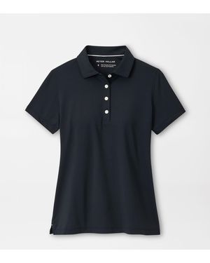 Peter Millar Short Sleeve Button Polo - Blue