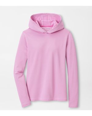 Peter Millar Sugar Stripe Pine Performance Hoodie - Pink