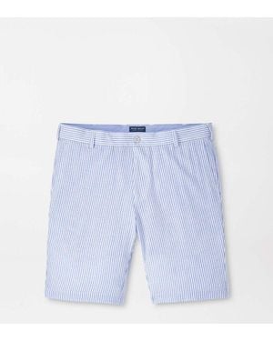 Peter Millar Surge Linen-Blend Stripe Performance Short - Blue