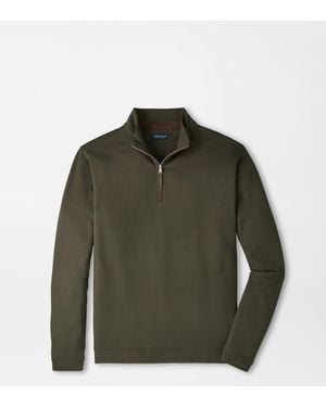 Peter Millar Albatross Cotton-Blend Piqué Quarter-Zip - Green