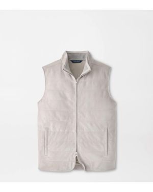 Peter Millar Featherweight Suede Gilet - White