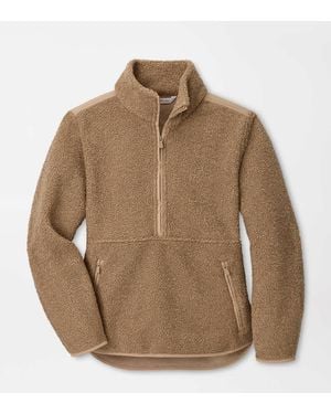 Peter Millar Tilly Bonded Sherpa Half Zip - Brown