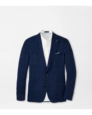 Peter Millar Barrett Knit Windowpane Blazer - Blue