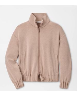 Peter Millar Flora Knit Melange Full-Zip Layer - Natural