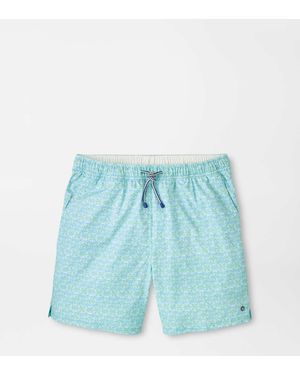 Peter Millar Tide Lines Swim Trunk - Blue
