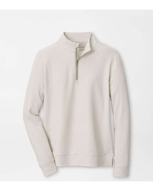 Peter Millar Houndstooth Print Perth Performance Quarter-Zip - White