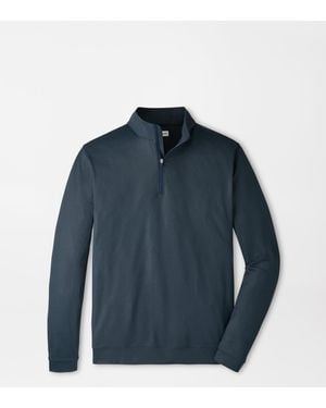 Peter Millar Perth Herringbone Performance Quarter-Zip - Blue