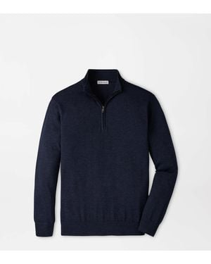 Peter Millar Canton Stripe Quarter Zip Jumper - Blue