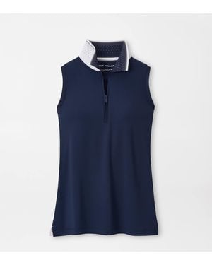 Peter Millar Chrissie Sleeveless Zip Polo - Blue