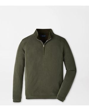 Peter Millar Soft Suede Performance Quarter-Zip - Green