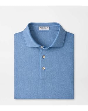 Peter Millar Herringbone Performance Jersey Polo - Blue