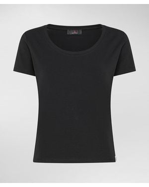 Peuterey Stretch-T-Shirt mit schmaler Passform - Schwarz