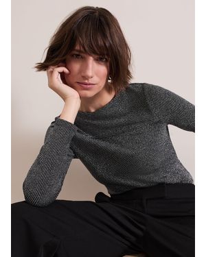 Phase Eight Clarissa Shimmer Rib Top - Grey
