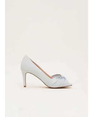 Phase Eight 's Satin Twist Peeptoe Shoe - White