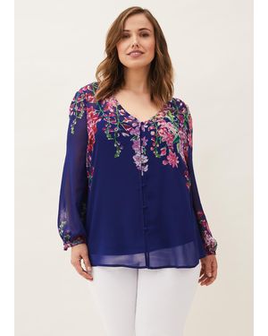 Phase Eight Esme Floral Blouse - Blue