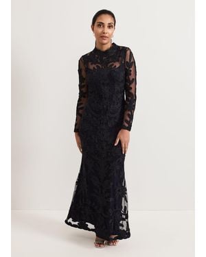 Phase Eight Petite Geneve Tapework Maxi Dress - Black