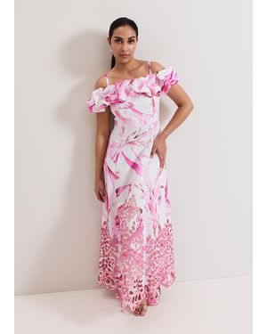 Phase Eight Petite Esme Linen Floral Maxi Dress - Pink