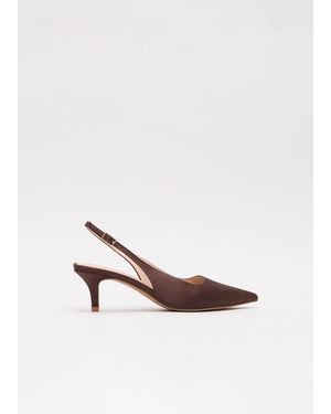 Phase Eight Satin Slingback Heeled Shoes - White