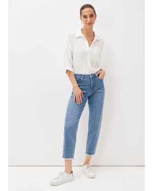 Phase Eight Petra Raw Hem Straight Leg Jeans - Blue