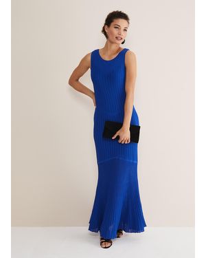 Phase Eight Willow Knitted Pointelle Maxi Dress - Blue