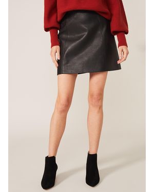 Phase Eight Nadine Faux Leather Skirt - Black