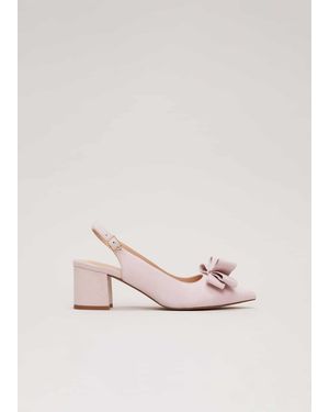 Phase Eight Bow Front Block Heel Shoes - Pink