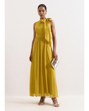 Phase Eight Blaise Sleeveless Silk Maxi Dress - Metallic