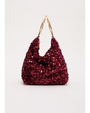 Phase Eight All Over Sequin Clutch Bag - Red