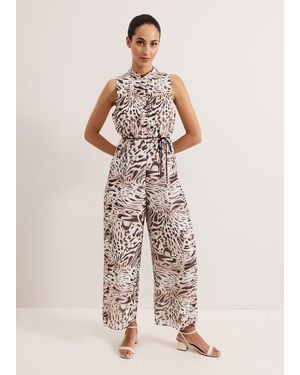 Phase Eight Lorainne Leopard Jumpsuit - Multicolour