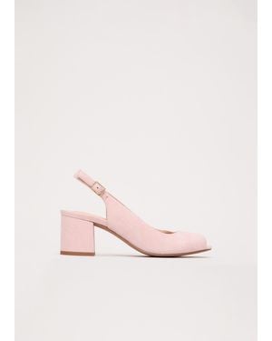 Phase Eight Suede Peeptoe Block Heel Shoes - Pink