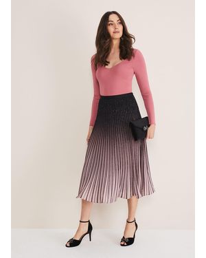 Phase Eight Estella Ombre Midi Skirt - Pink