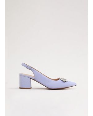 Phase Eight Sparkle Slingback Block Heel Shoes - Blue