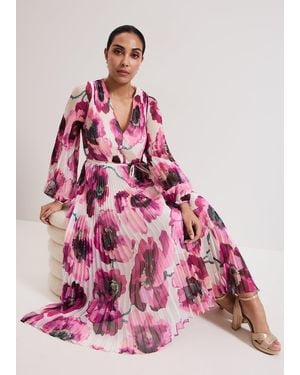 Phase Eight Petite Natalia Floral Print Maxi Dress - Pink
