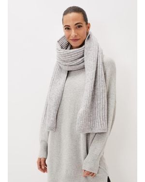 Phase Eight Corinna Ribbed Scarf - Grey