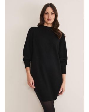Phase Eight Eliana Knitted Jumper Dress - Black