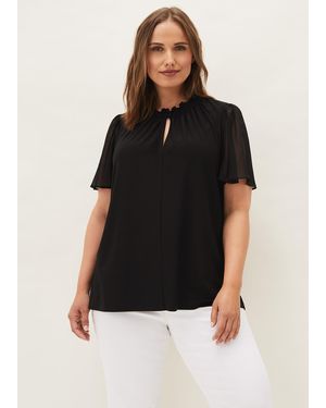 Phase Eight Erin Sheer Sleeve Top - Black