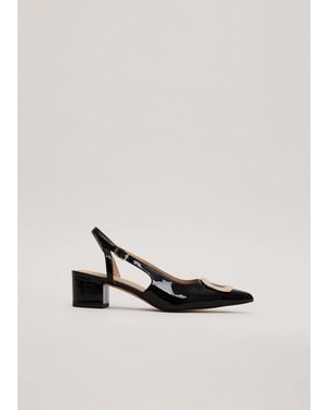 Phase Eight Patent Block Heel Shoes - White