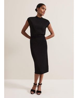 Phase Eight Kendall Studded Skirt - Black