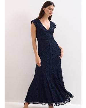 Phase Eight Khiana Tapework Maxi Dress - Blue