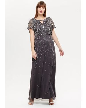 Phase Eight Desiree Beaded Maxi Dress - Grey
