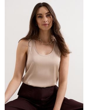 Phase Eight Edie Satin Front Cami Vest Top - Metallic